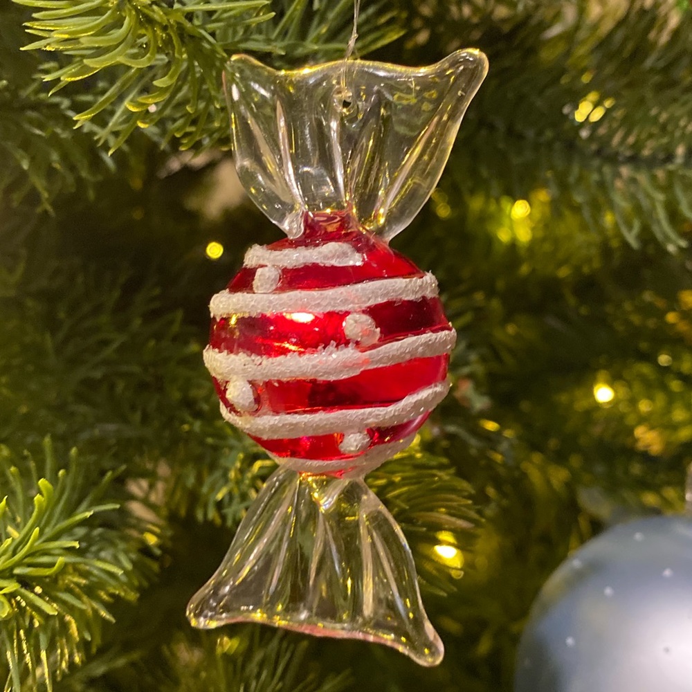 Vintage acrylic wrapped hard candy ornament